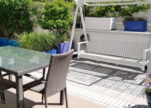 taras ubrany w kolor