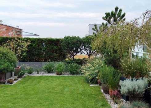 ogród geometryczny na dachu